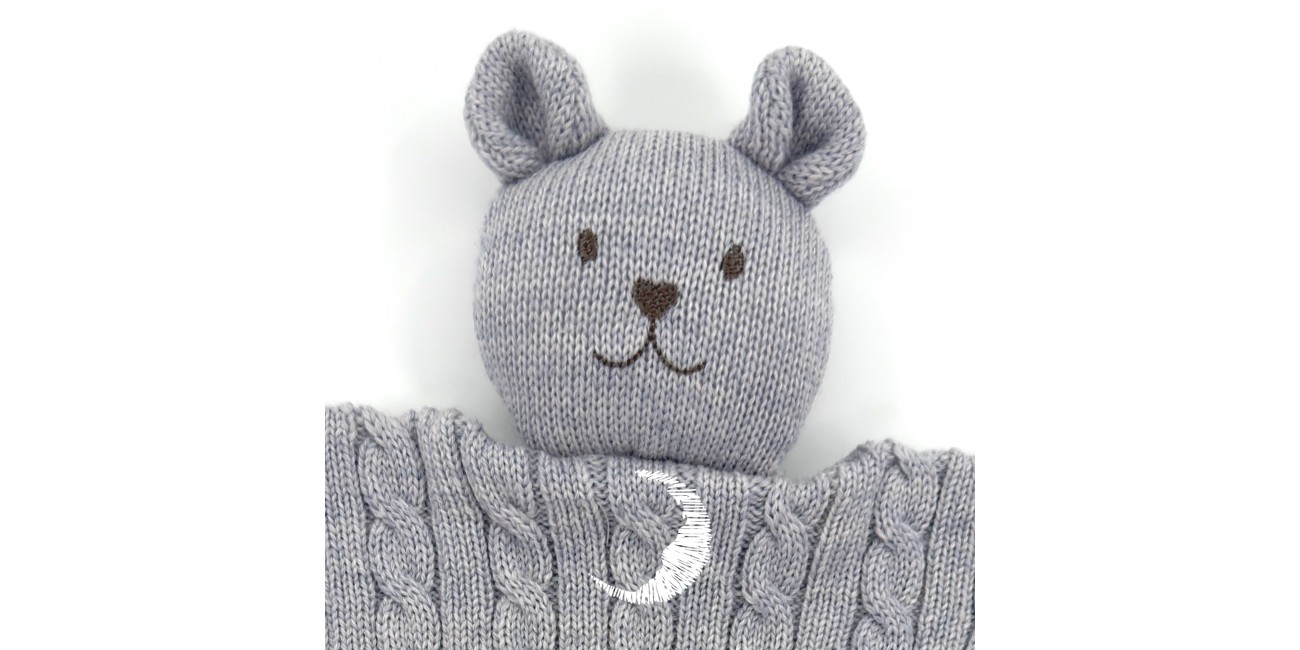 Dou Dou Orsetto a Treccia in Lana Merino | Compagno di Nanna | Velo di Luna